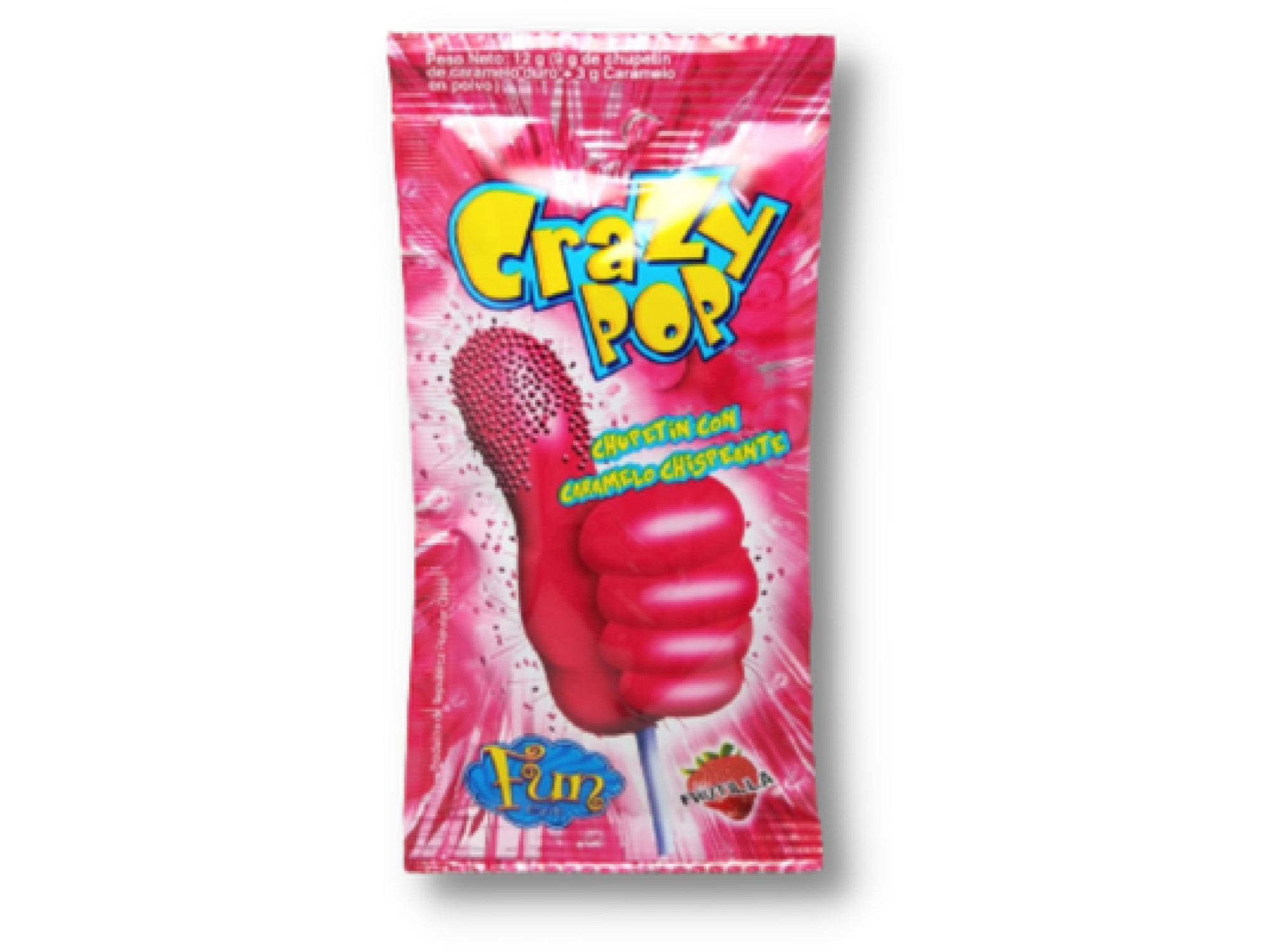 CHUP.CRAZY POP TIRA FRUTILLA 10x10x12g