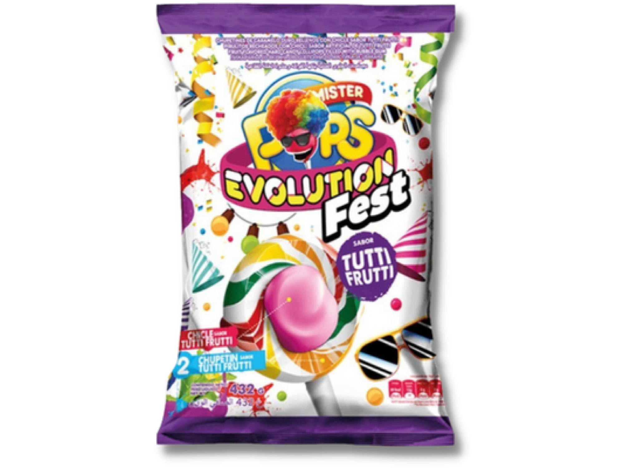 CHUP. MR POPS EVOLUTION FEST TUTTI FRUT 12x24x18g