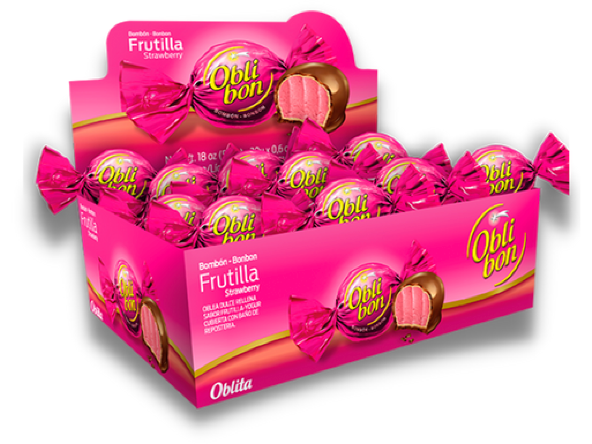 CHOC. BOMB. OBLI-BON FRUTILLA 12x30x17g