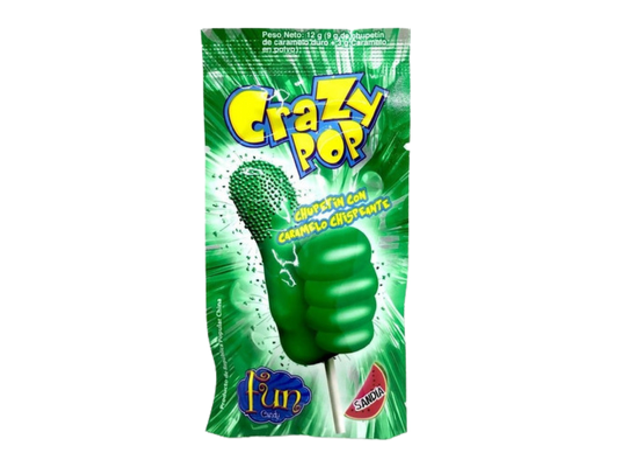 CHUP.CRAZY POP TIRA SANDIA 10x10x12g
