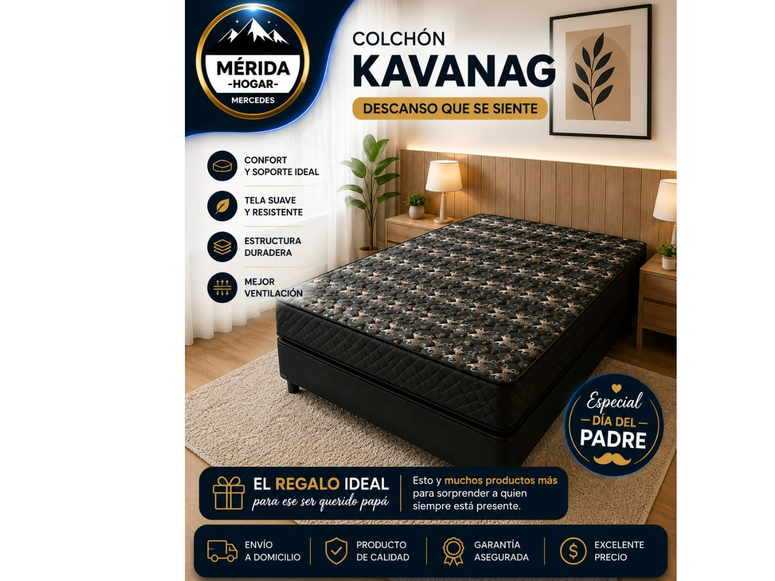 Colchón + Sommier Kavanag de Merida Hogar Mercedes