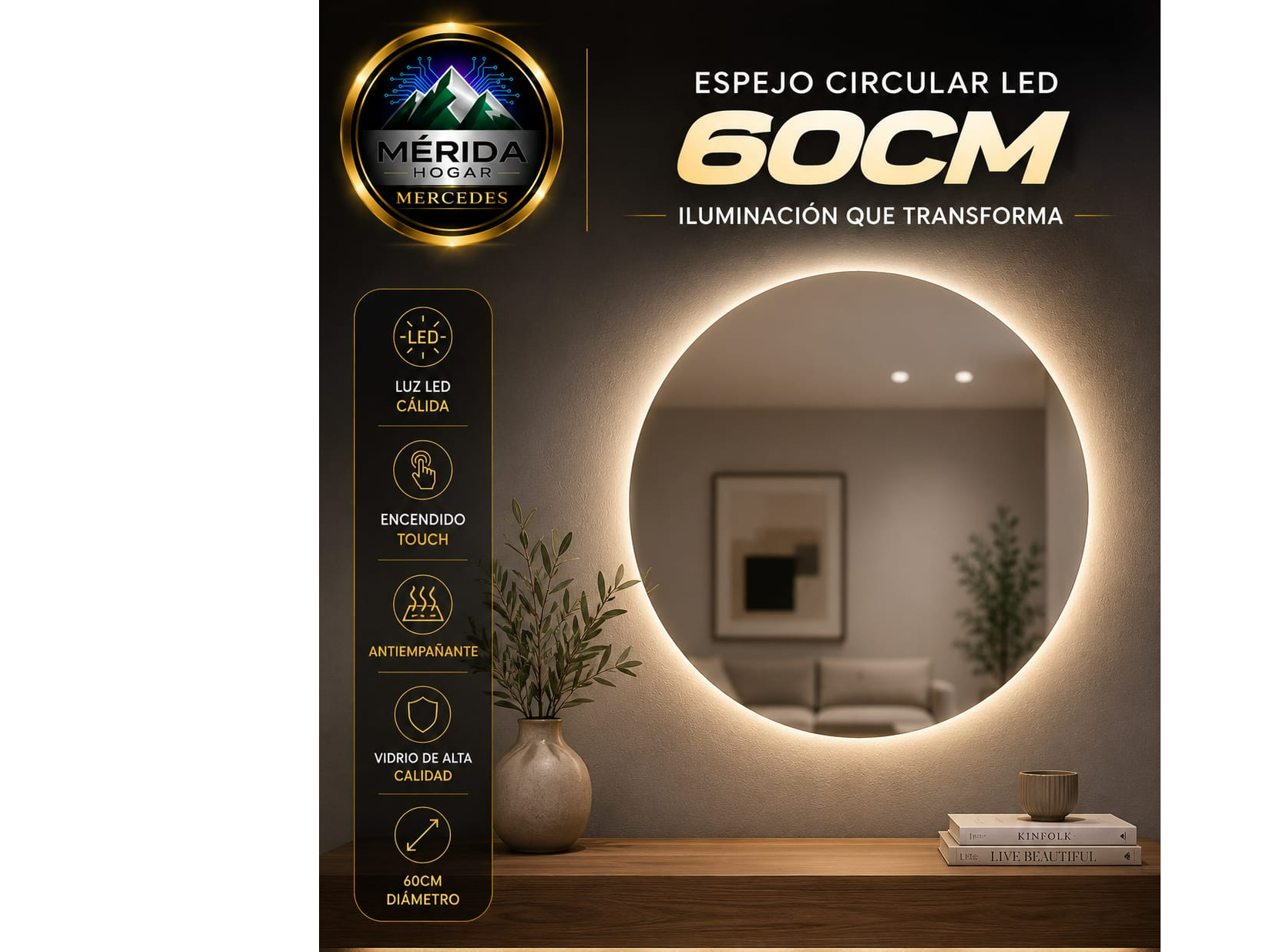 Espejo Circular Led