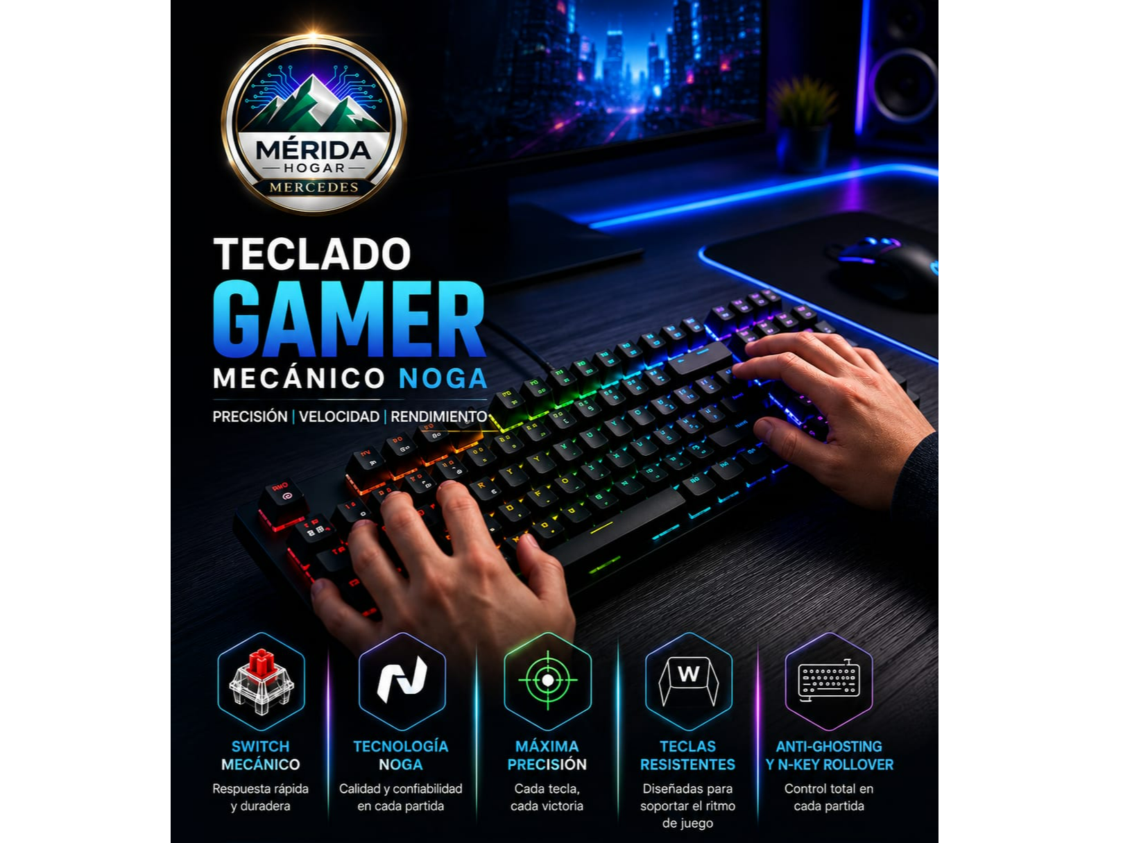 Teclado Gamer Mecanico NOGA