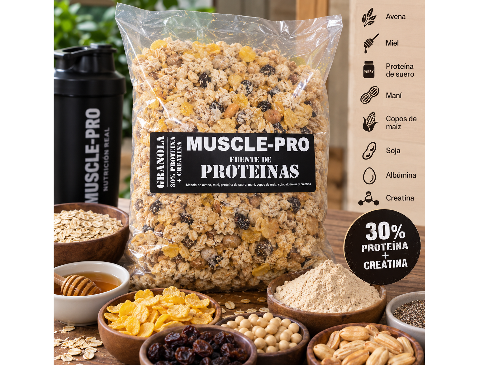 Granola Proteica ,  Creatina y Alumina