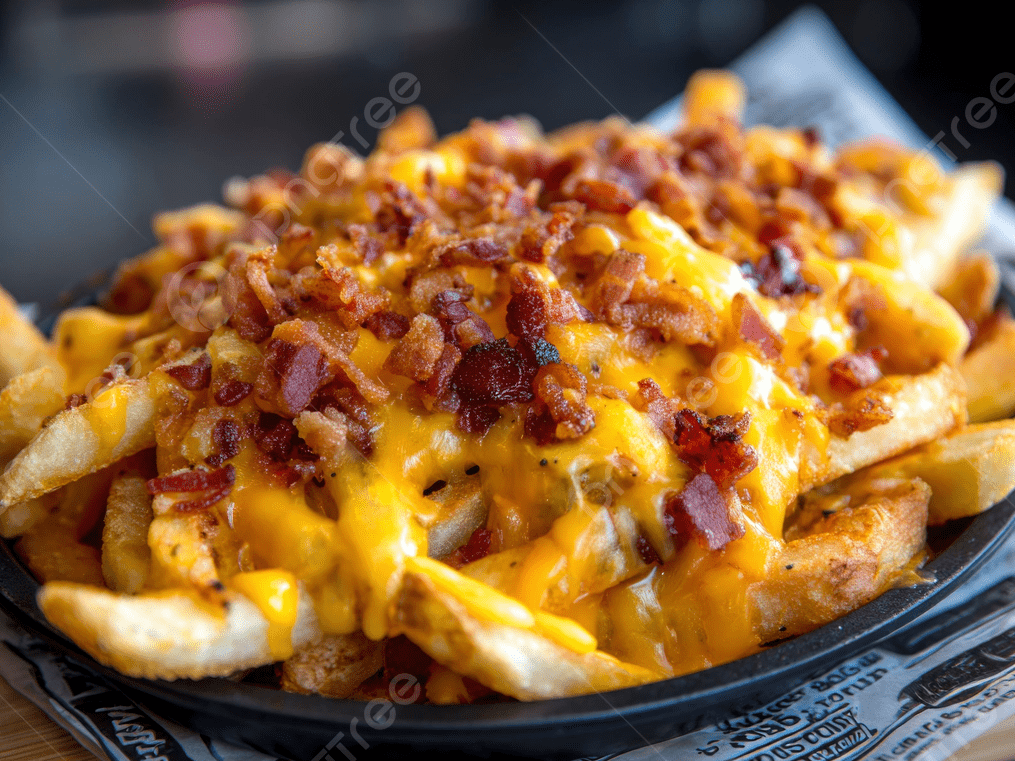PAPAS CON CHEDDAR Y PANCETA