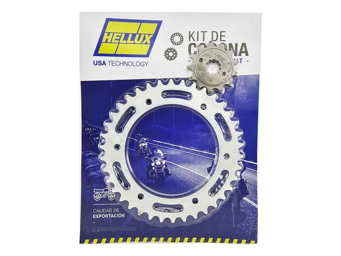 KIT CORONA Y PIÑON XR250 TORNADO 13/38 520H MARCA HELLUX