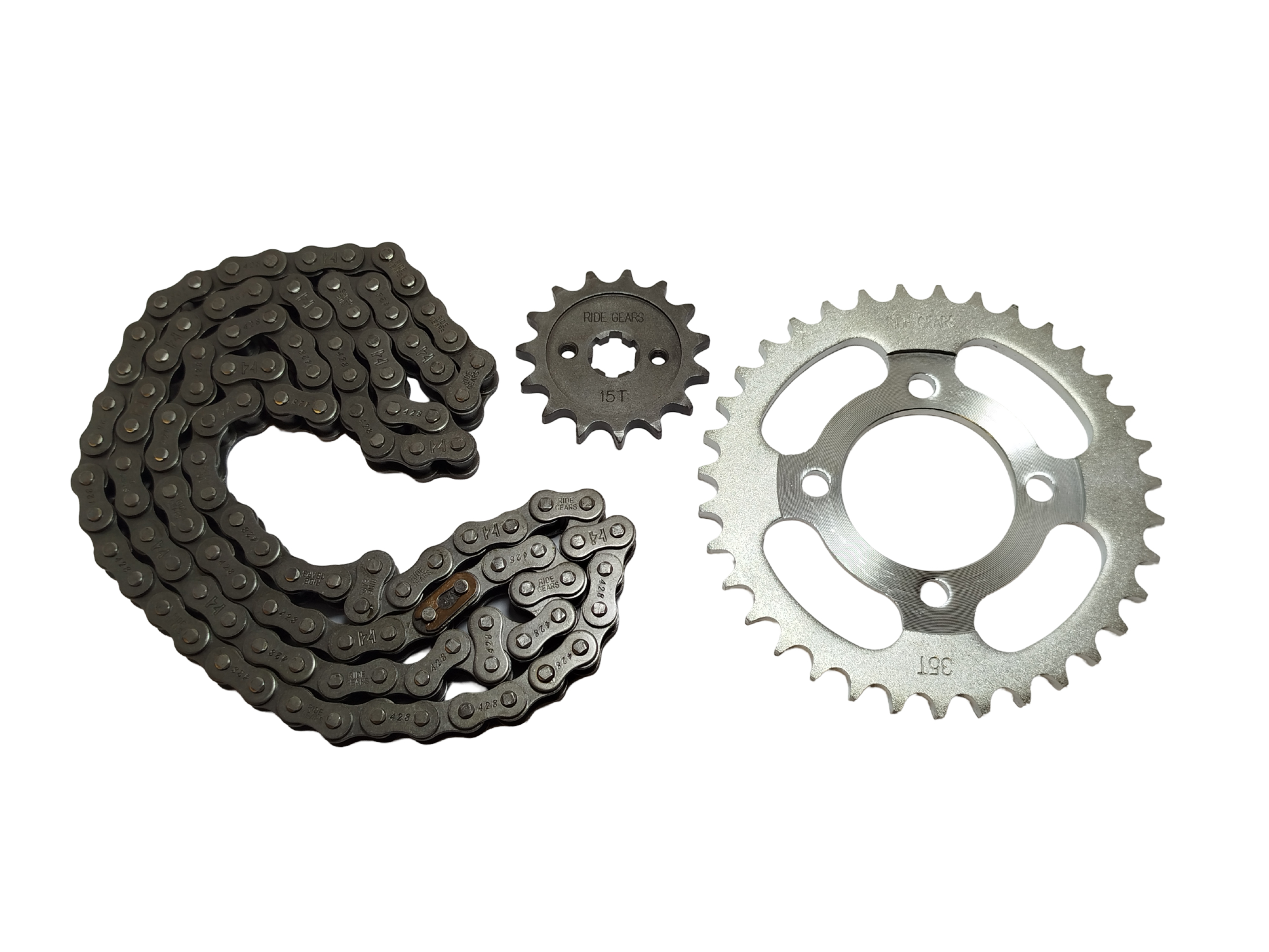 KIT CORONA, PIÑON Y CADENA GILERA SMASH 110 35/15T 428-118L RIDE GEARS