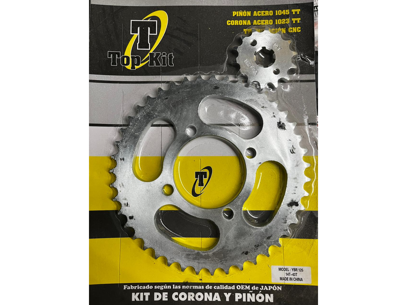 KIT CORONA Y PIÑON  YAMAHA YBR 125 14/43