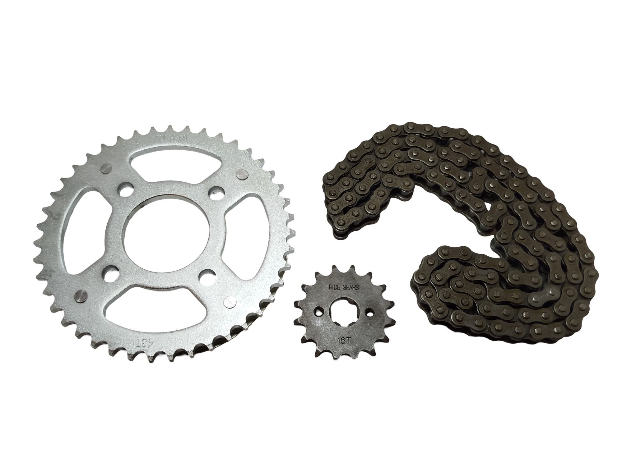 KIT CORONA, PIÑON Y CADENA HONDA CG TITAN 150 43/16T 428H-118L RIDE GEARS