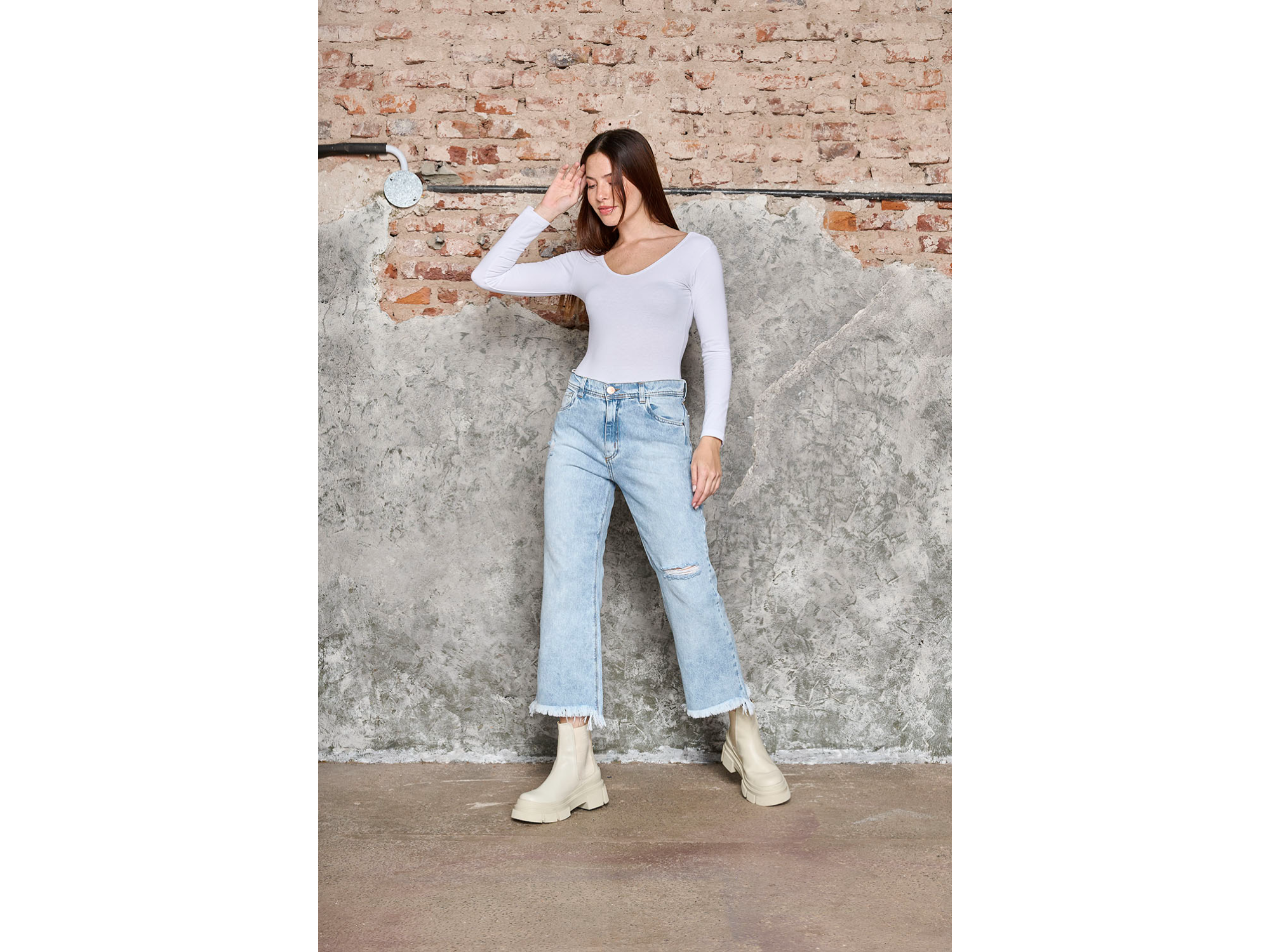 WIDE LEG ROTURA CELESTE