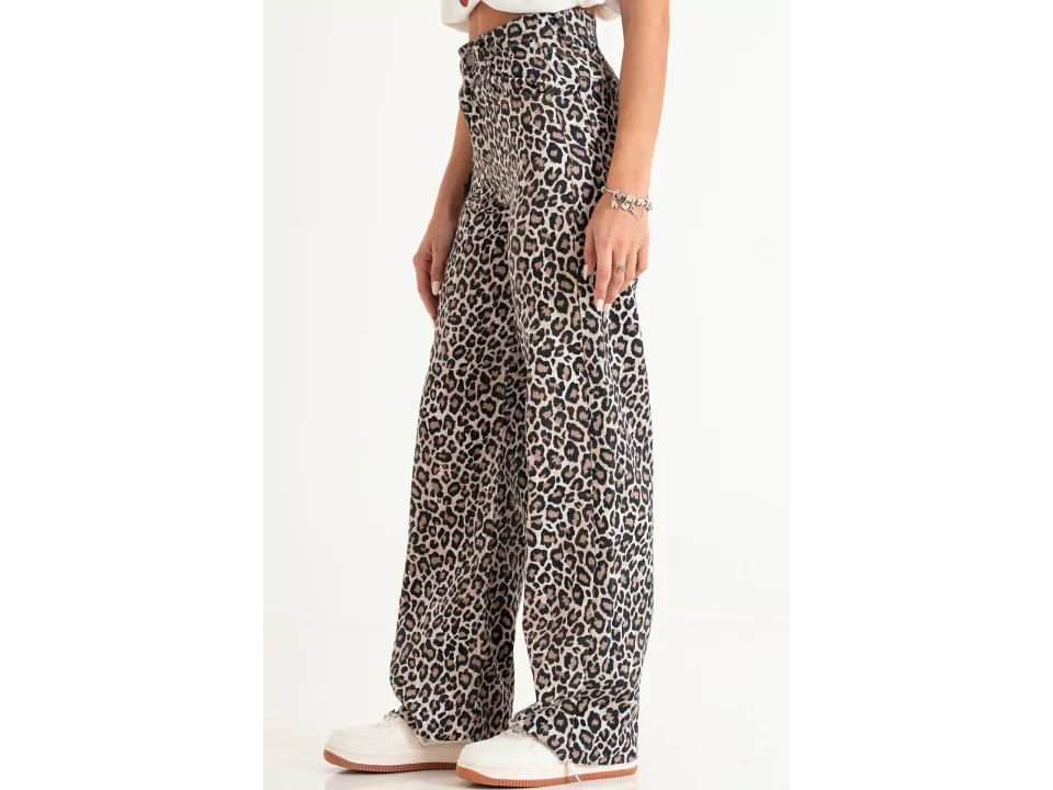 WIDE LEG ANIMAL PRINT FICCA