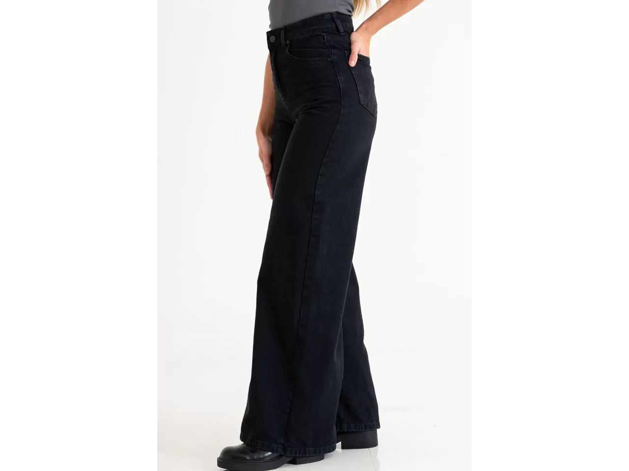 WIDE LEG CASICO BLACK PORTA