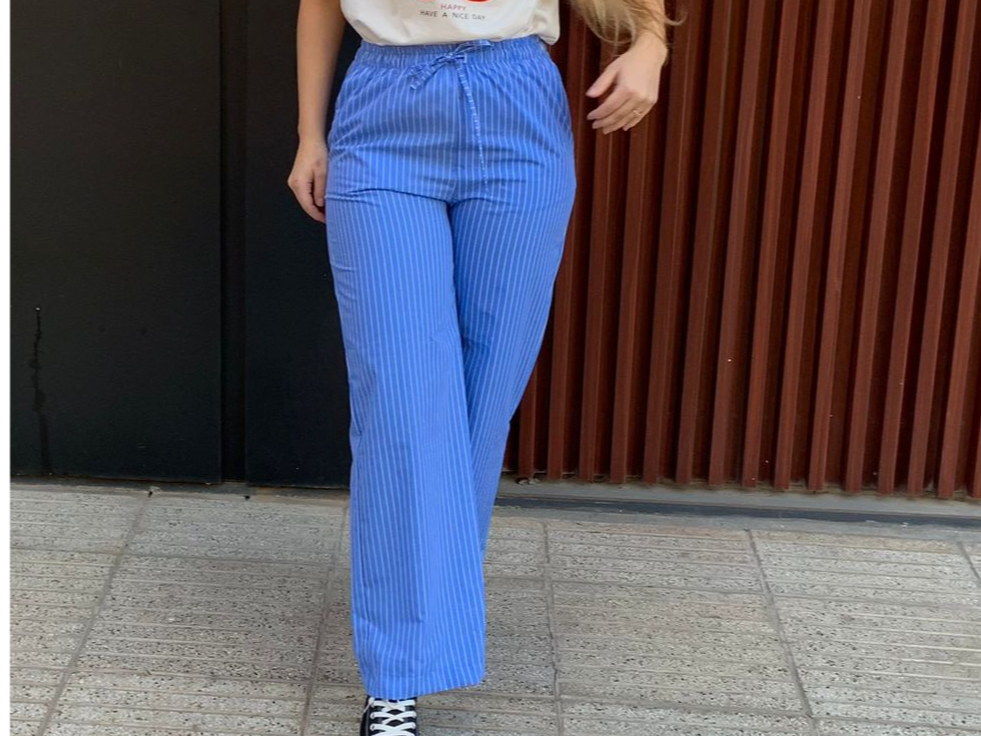PANTALON PIJAMERO RAYADO AZUL