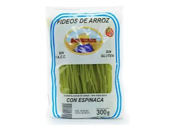 Fideos De Arroz Con Espinaca - Soy Arroz - 300 Grs. Sin Tacc