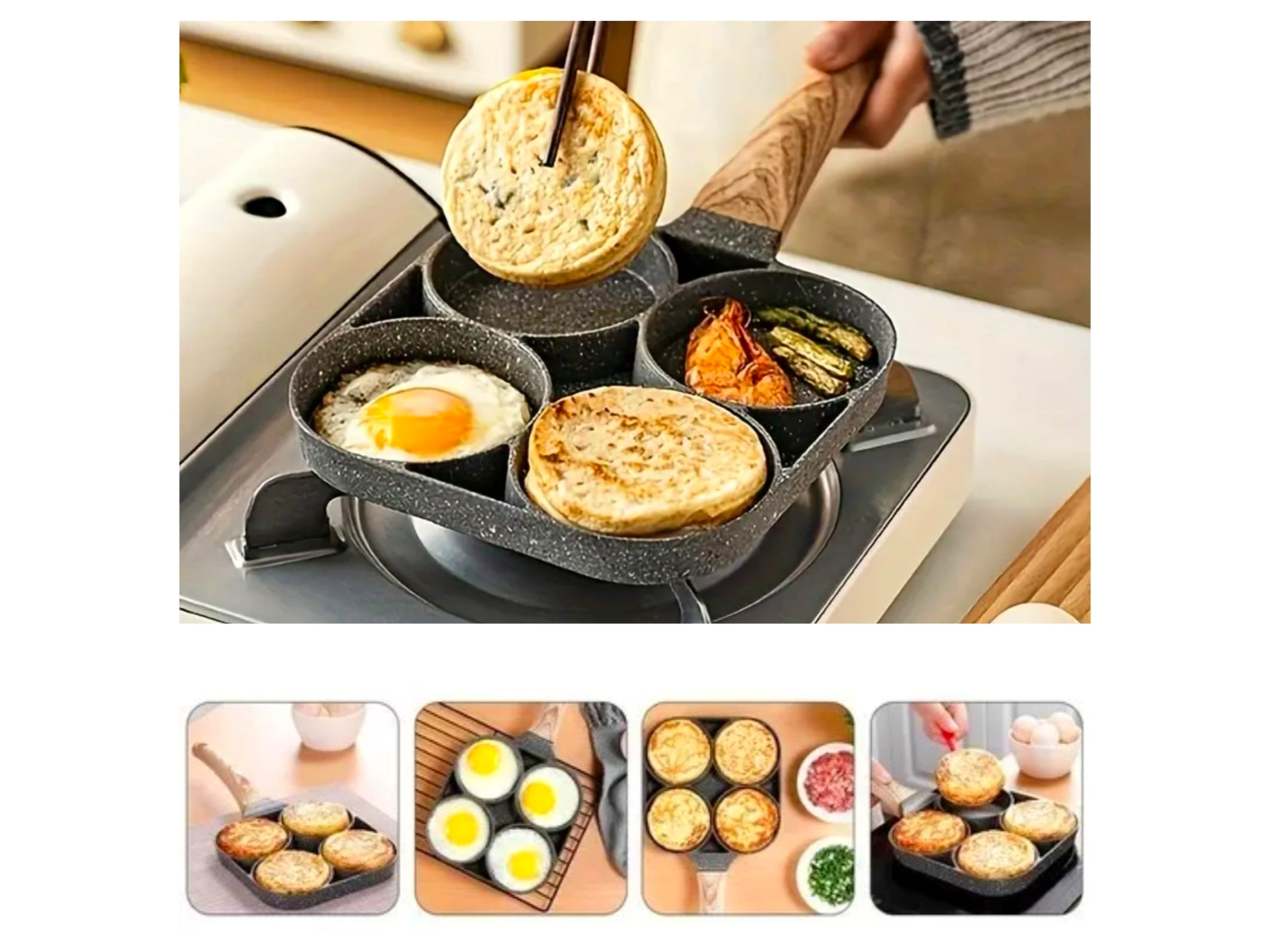 SARTEN MULTIFUNCION ROCA VOLVANICA COOK TECNOLOGIA ANTIADHERENTE CON PLACA DE 18 CM (EX0129)