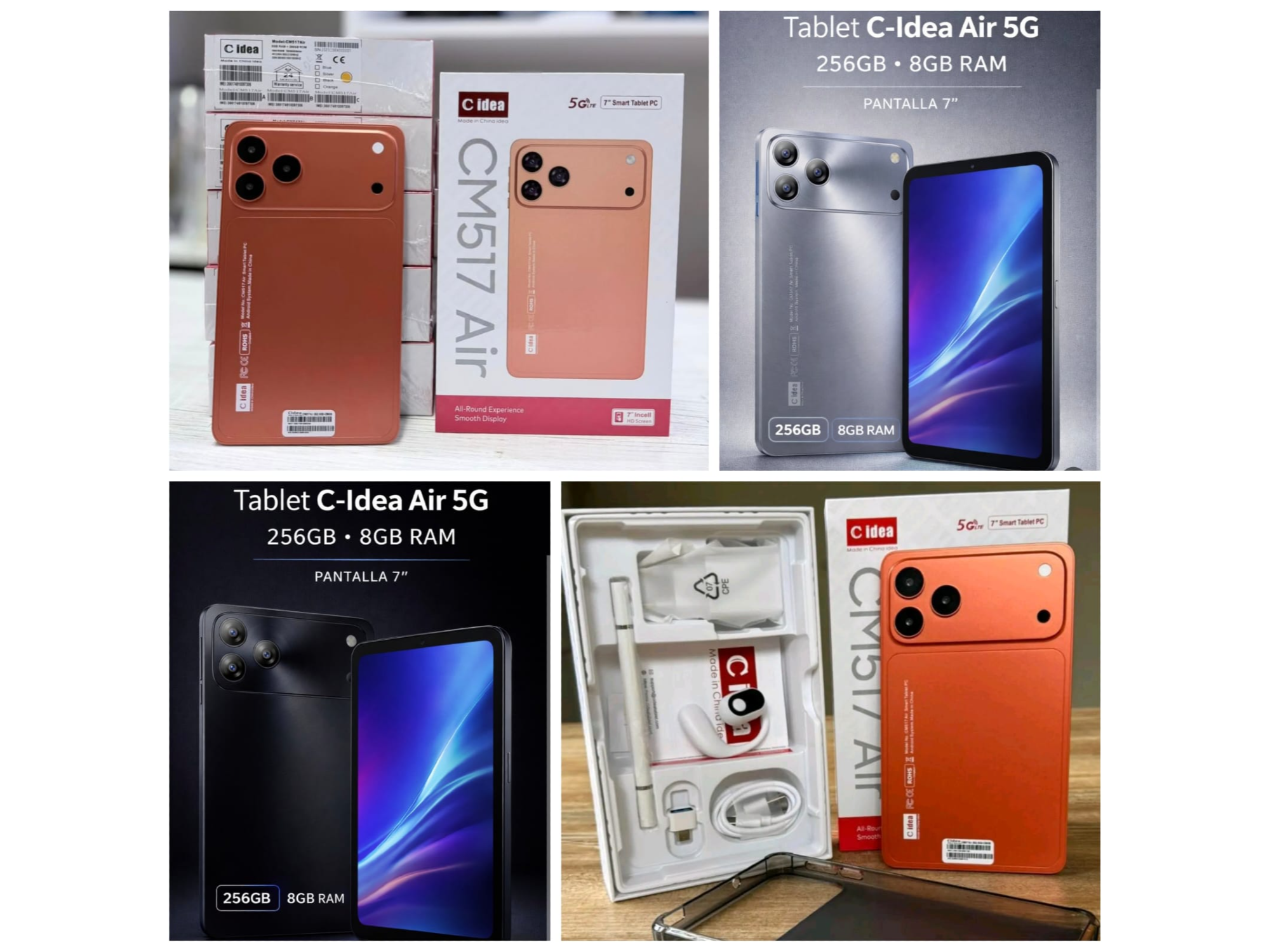 TABLET CIDEA DE 7" 5G MODELO CM517 AIR DE 8 GB RAM + 256 GB ROM 📲