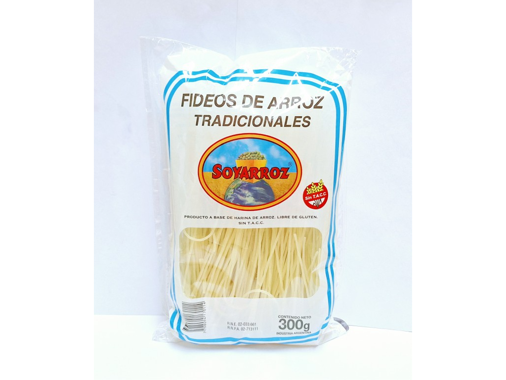 Fideos de Arroz Tradicional (300gr) sin tacc - Soyarroz