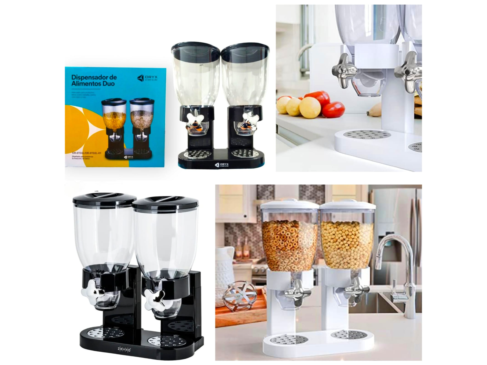 DISPENSER DE CEREAL ORYX DOBLE DE 2 LITROS 35CM X 29CM