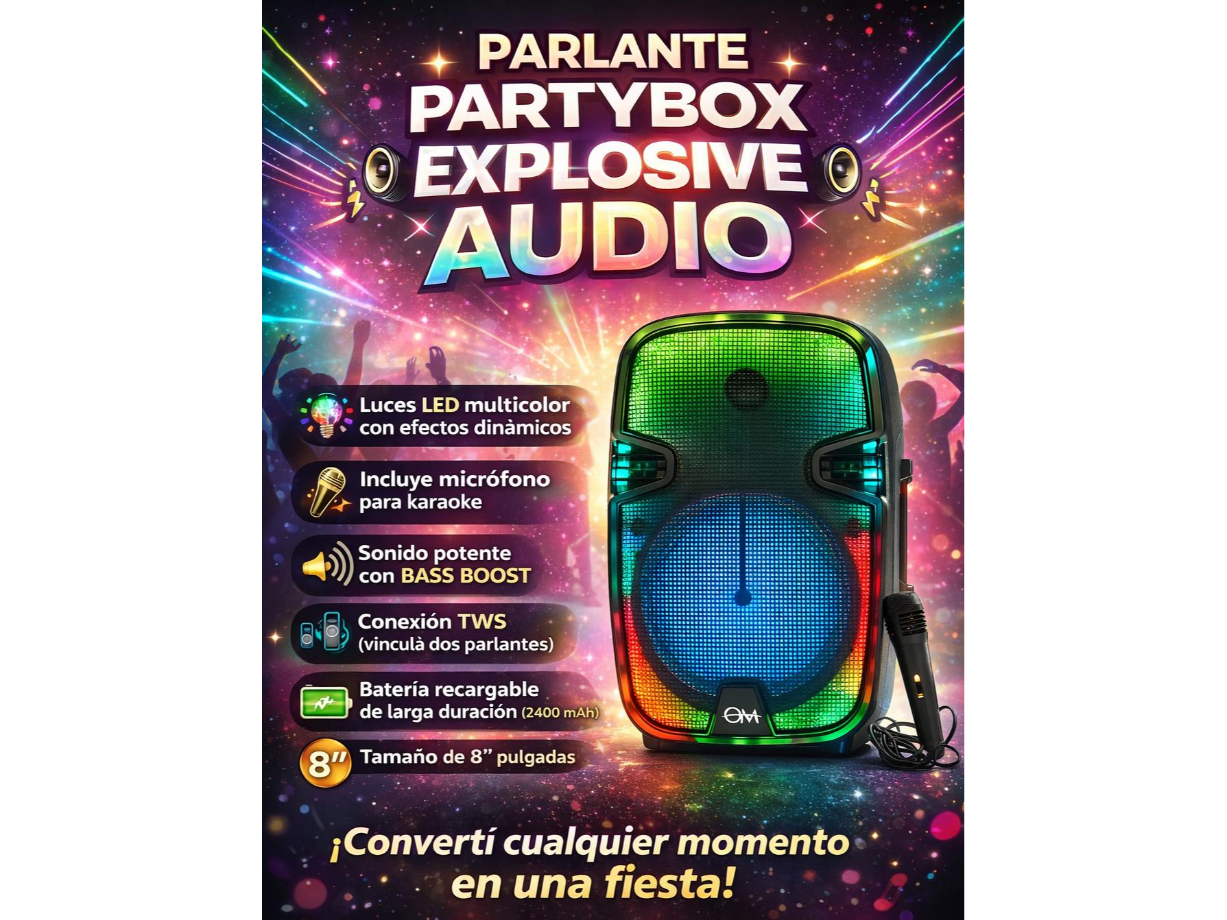 PARLANTE 8" OM EXPLOSIVE🎤