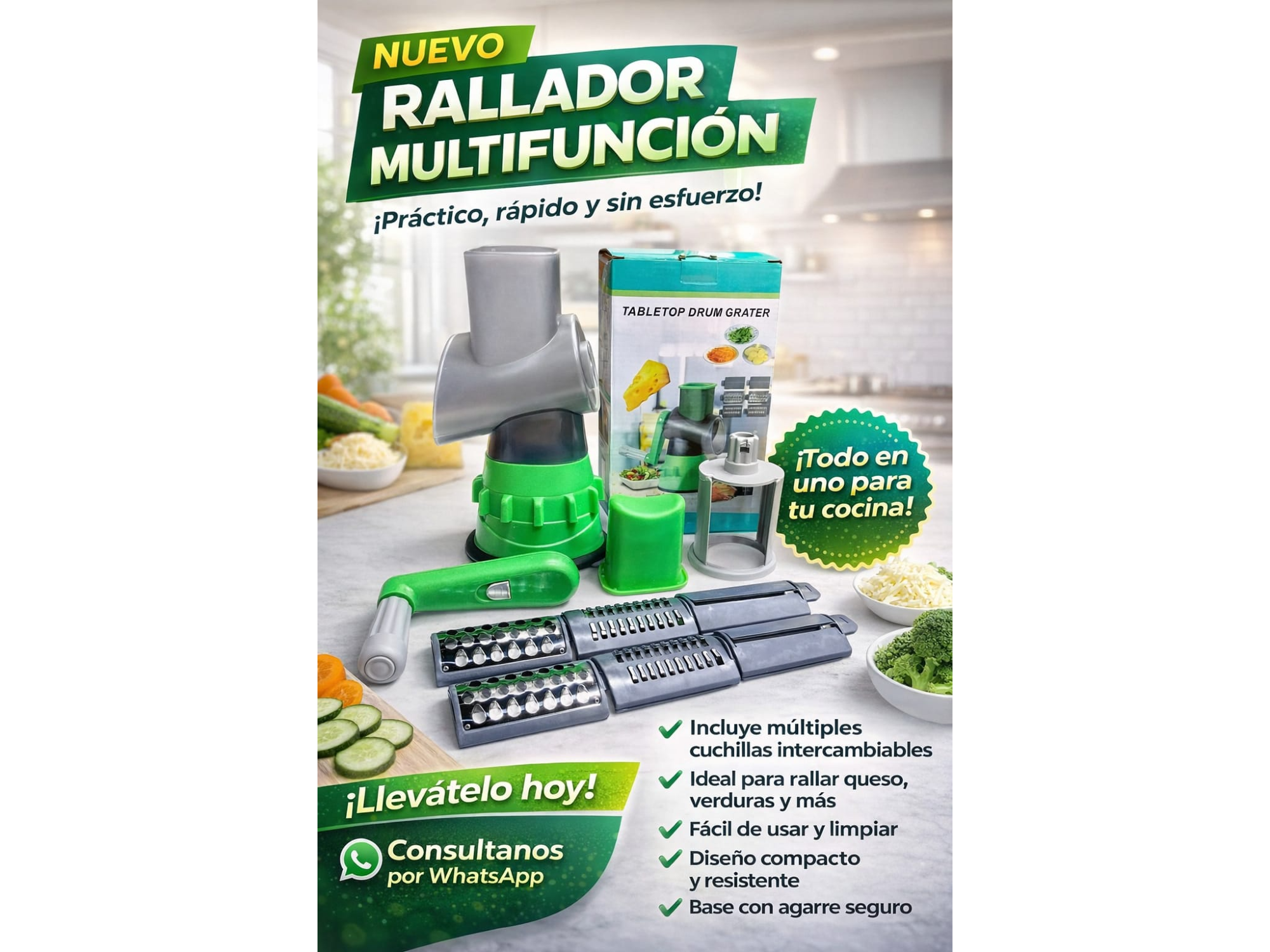 NUEVO RALLADOR MULTIFUNCION DE VERDURA Y VEGETALES (SL-12)