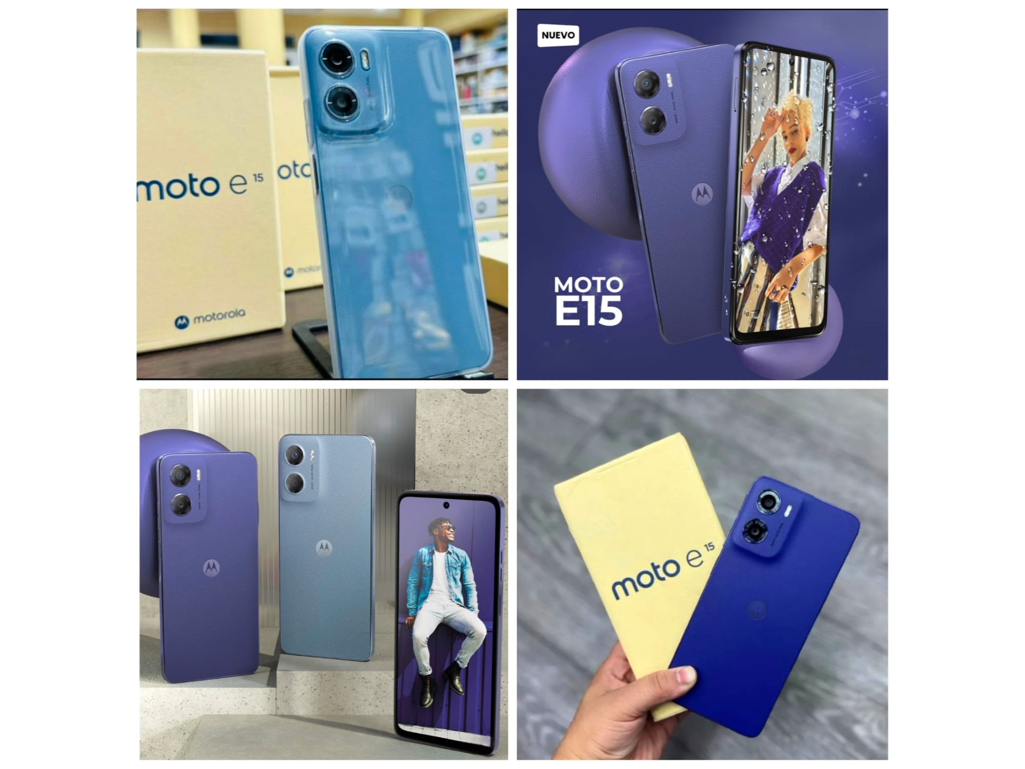 CELULAR MOTOROLA E15 64GB 2GB COLOR MISTY BLUE IMPORTADOS