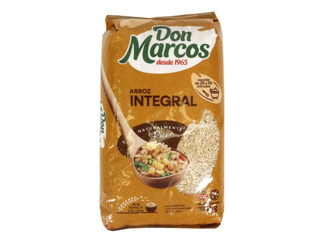 Arroz integral largo fino sin gluten 1kg Don Marcos