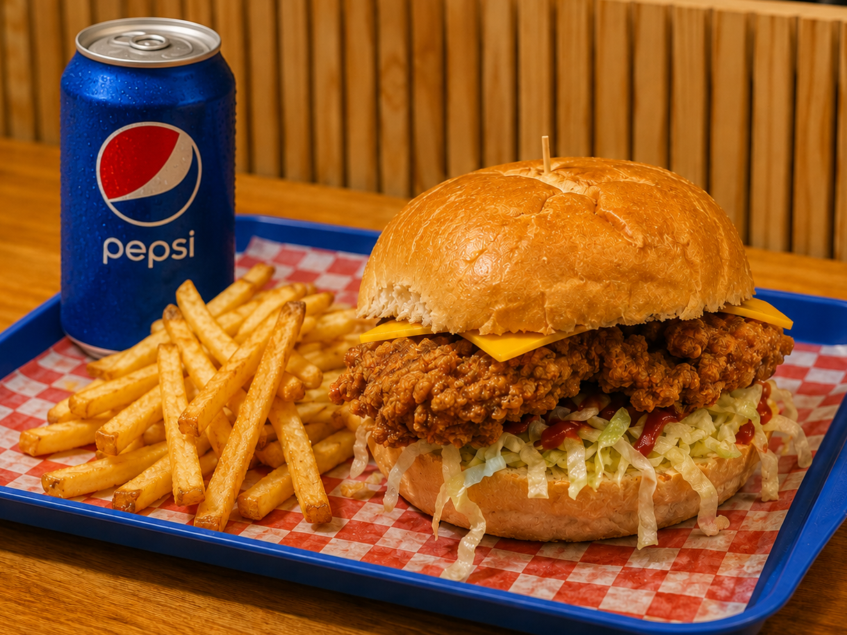 Chicken sandwich + gaseosa