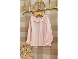 BLUSA LINO RAYADO ROSA