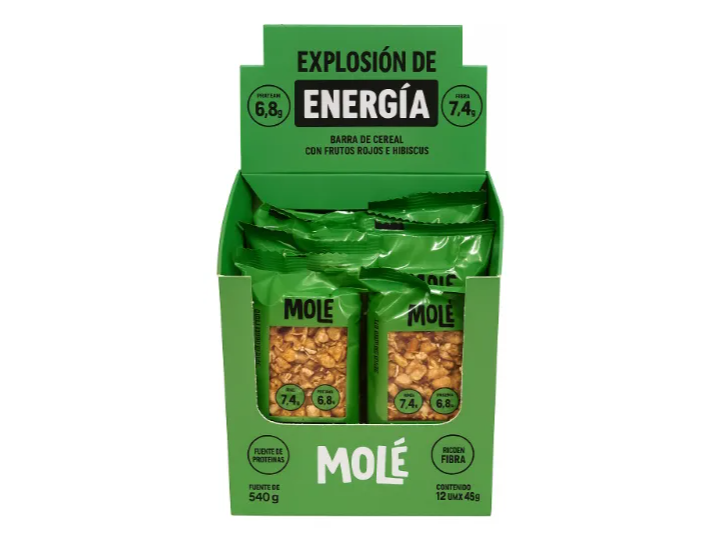 Barritas Molé Energia X 12  frutos rojos con hibiscus