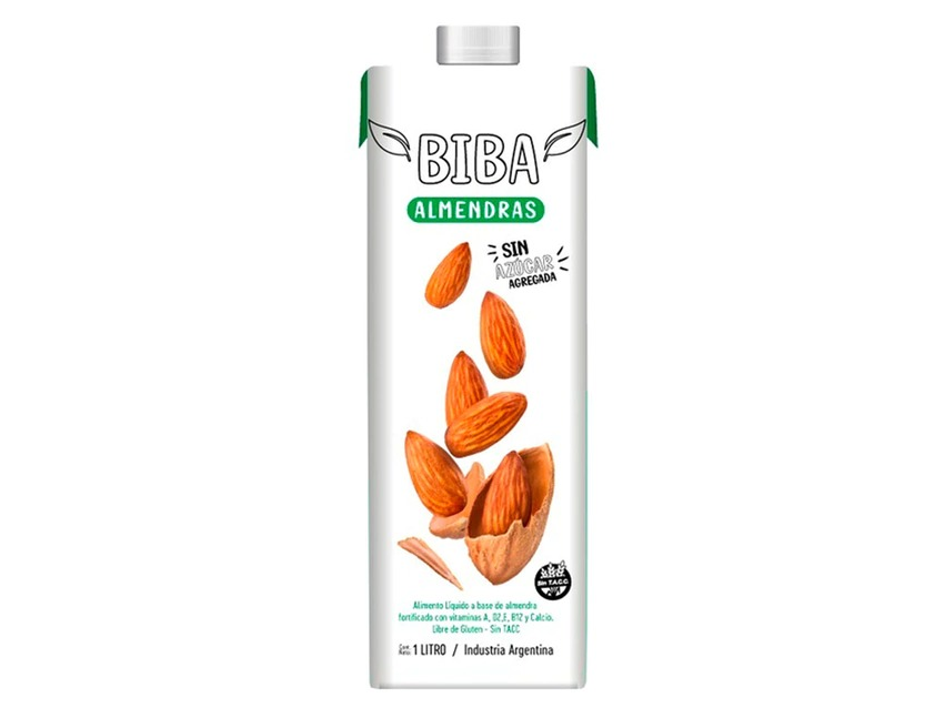 leche de almendras biba 1lt
