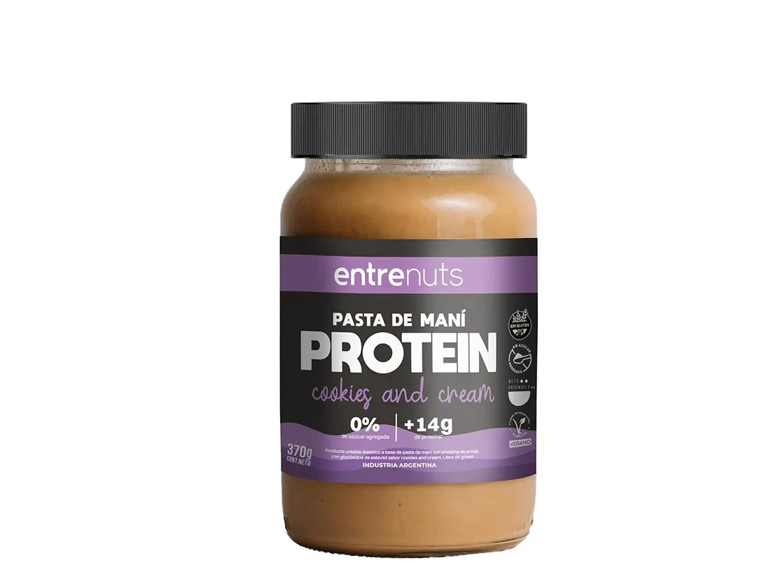 pasta de mani proteina cookies 370g - entrenuts