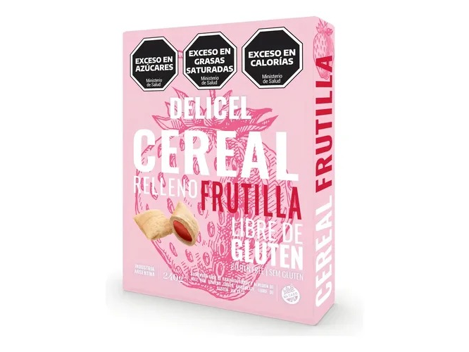 cereal relleno frutilla 240g - delicel