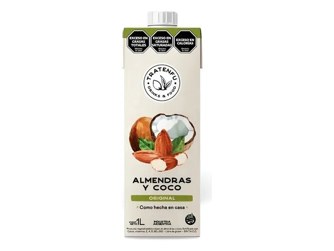 leche de almendras y coco 1lt