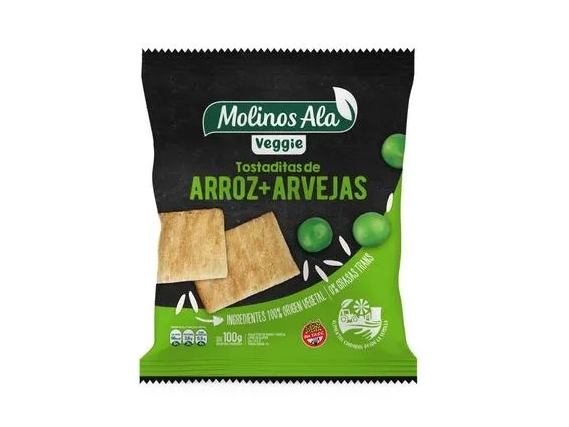 tostadas de arroz y arvejas x100gr