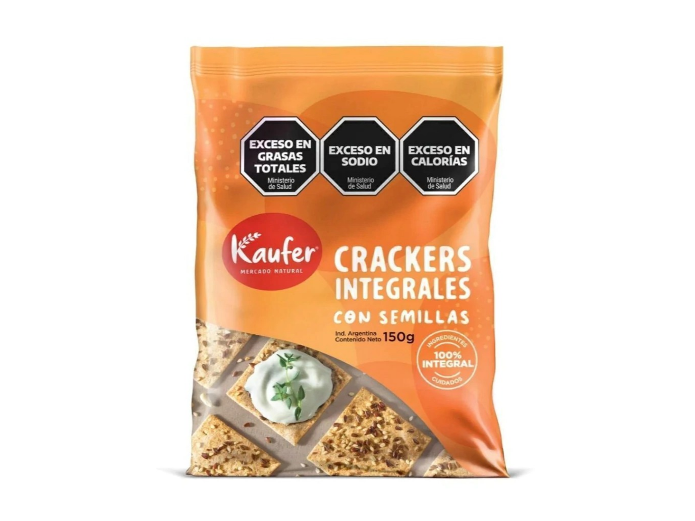 crackers integrales semillas 150g  kaufer