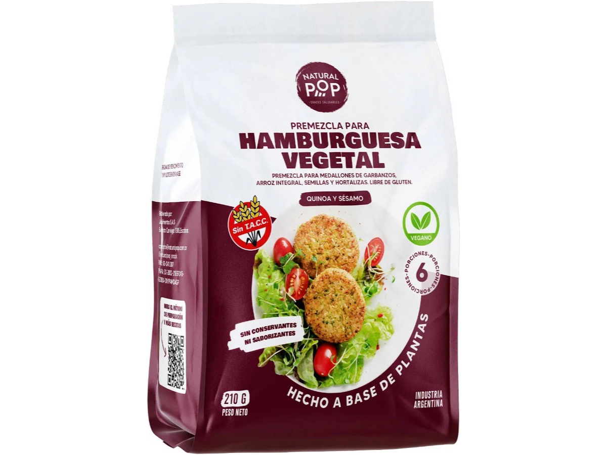 hamburguesa vegetal 200g - natural pop