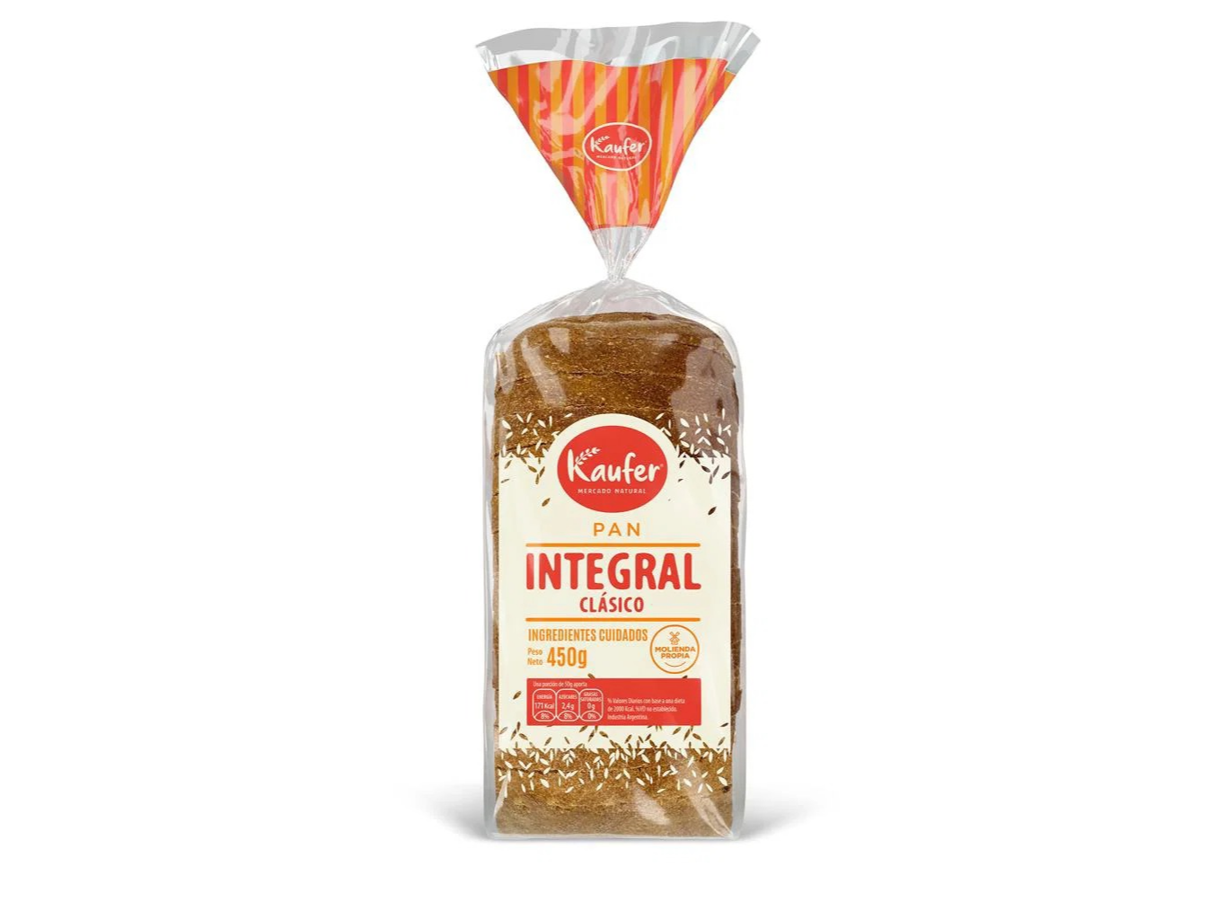 pan integral clasico 500g - kaufer