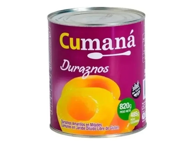 durazno en mitades cumana x820g