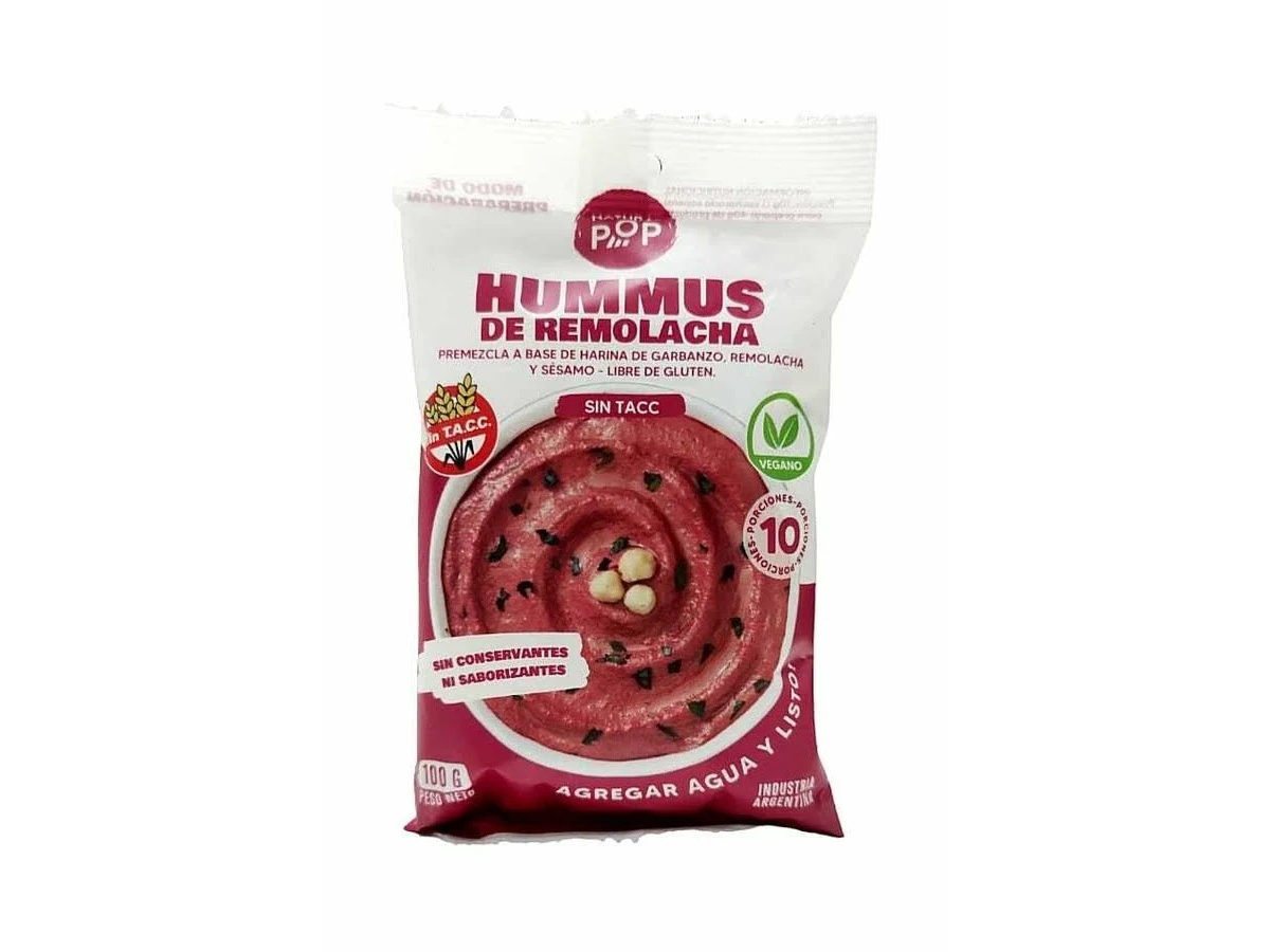 hummus remolacha 100g - natural pop