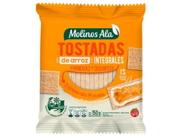tostadas de arroz integrales 150g - molinos ala