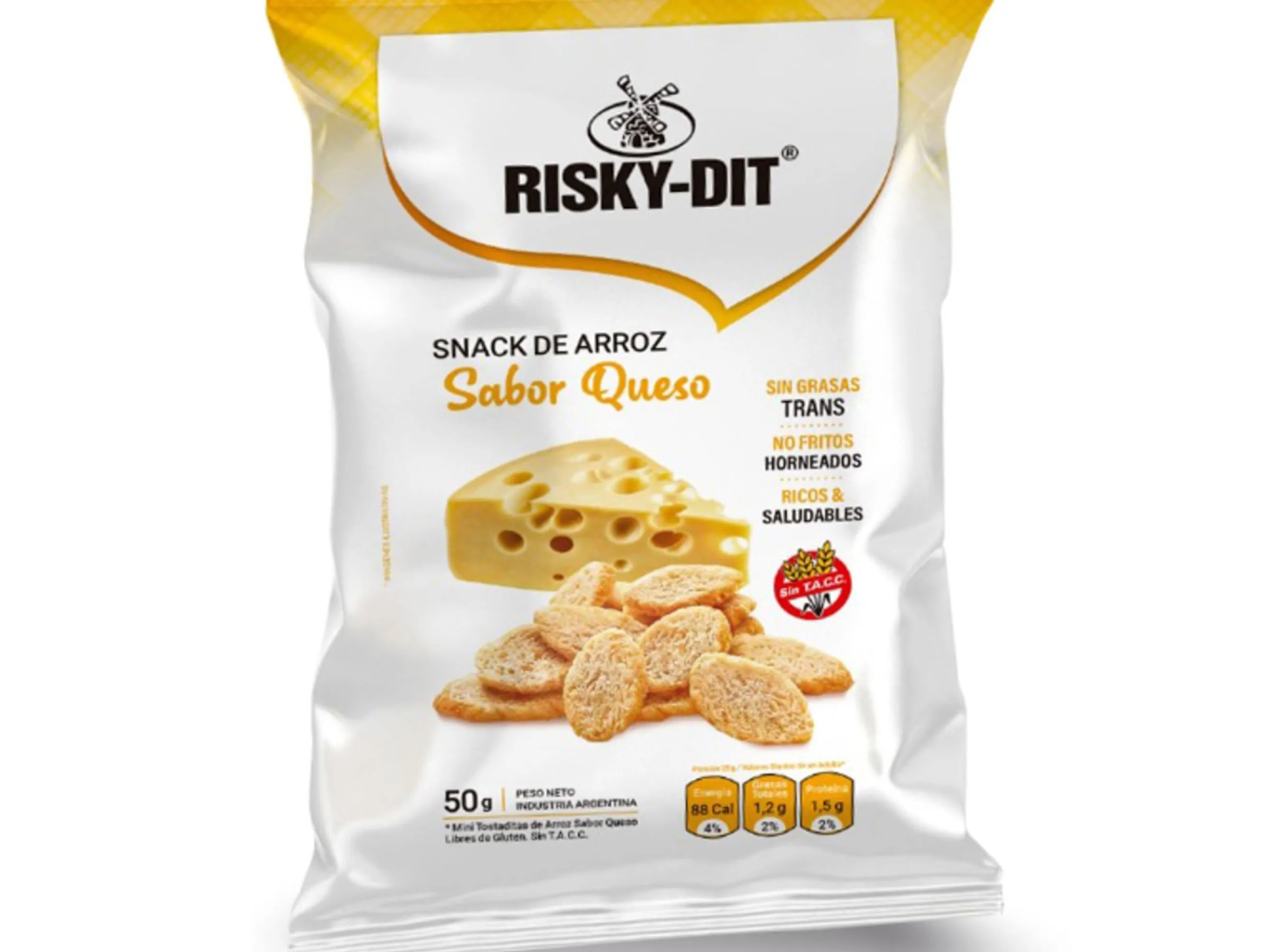 snack de arroz queso 50g - risky dit