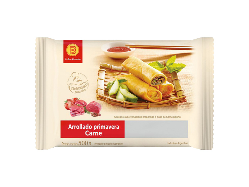 Arrollado Primavera de carne (Conocidos como empanaditas chinas) Fu Bao x 12 unidades de Frozen Market