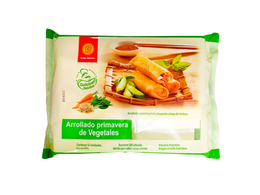 Arrollado Primavera de vegetales (Conocidos como empanaditas chinas) Fu Bao x 12 unidades de Frozen Market