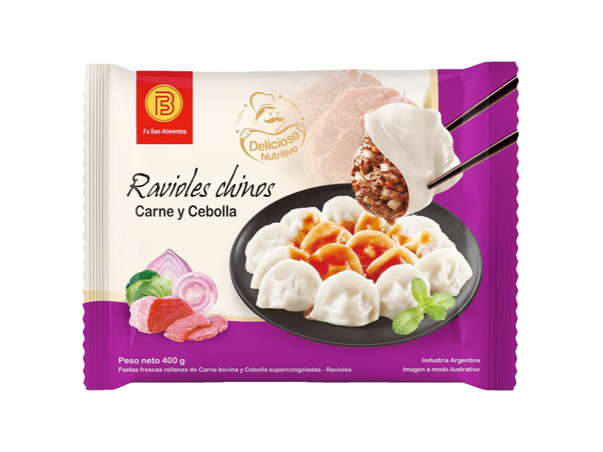 Ravioles chinos de carne y cebolla x 400 grs Fu Bao