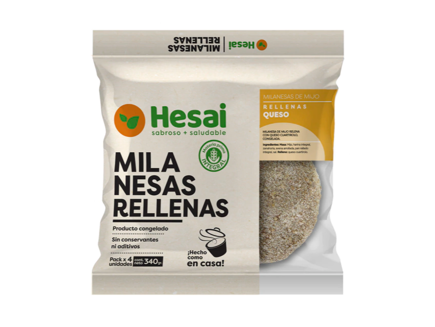 Milanesas rellenas de queso. 4 unid. 360 grs.