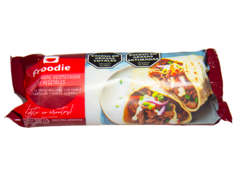 Wrap de carne desmechada con vegetales