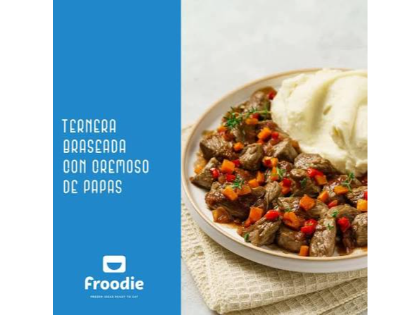 Carne braseada con cremoso de papas