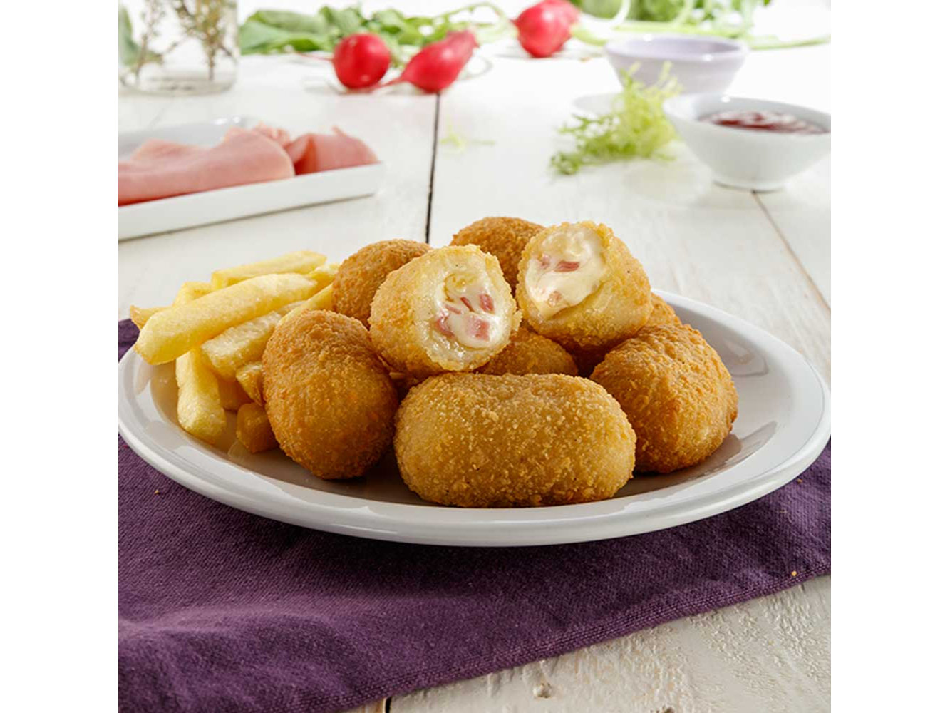 Mini croquetas de jamón y queso