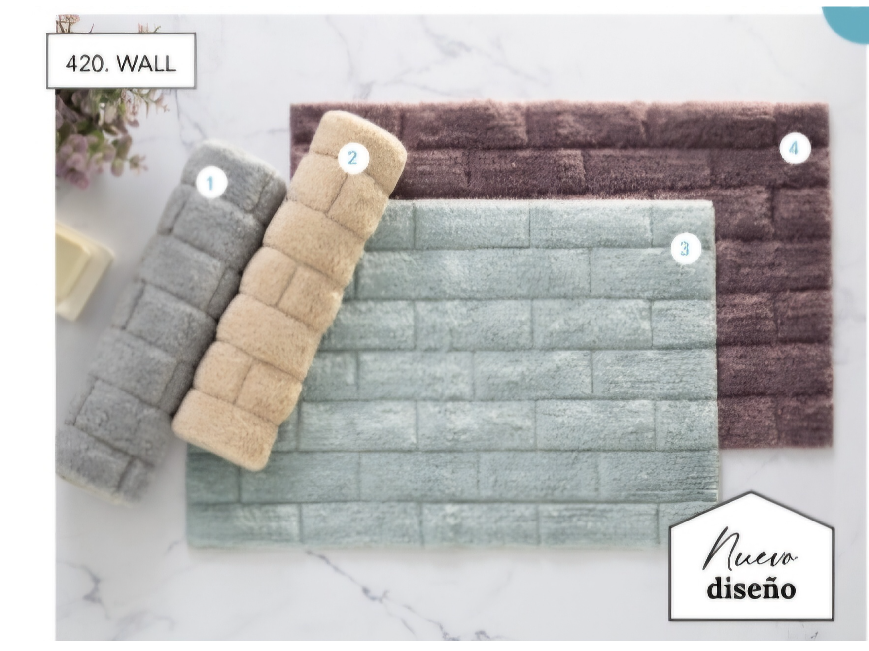 Alfombra de baño Wall CELESTE GRISACEO