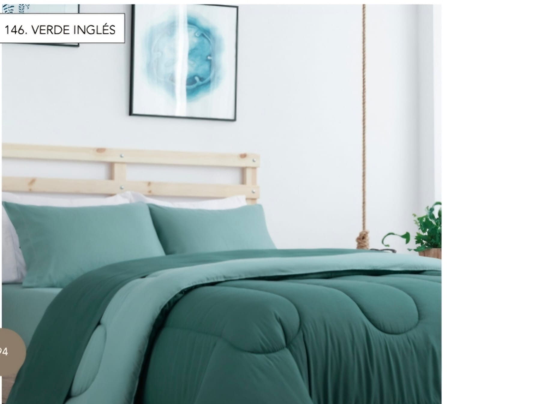 Jgo sábanas L Plus basic 2 1/2 plazas VERDE INGLES